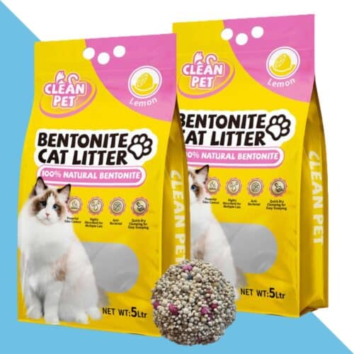 2 יח חול מתגבש איכותי לחתול בניחוח לימון קלין פט | 20ל' סה"כ