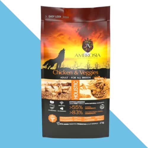אמברוסיה עוף וירקות היפואלרגני ללא דגנים לכלב בוגר 12 קג
