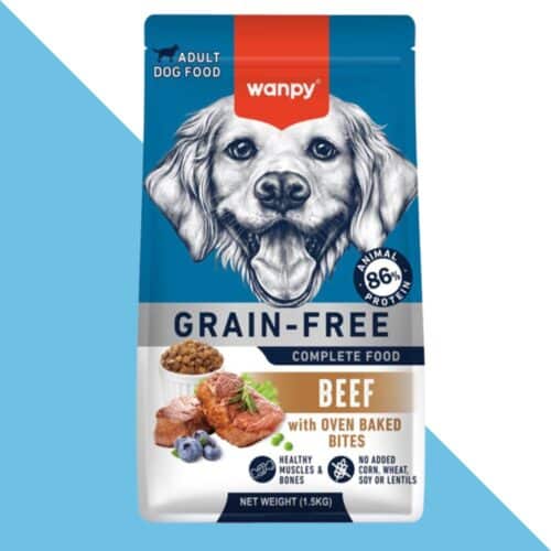 וונפי בקר מזון יבש לכלב בוגר מכל גזע ללא דגנים | 1.5 ק"ג Wanpy