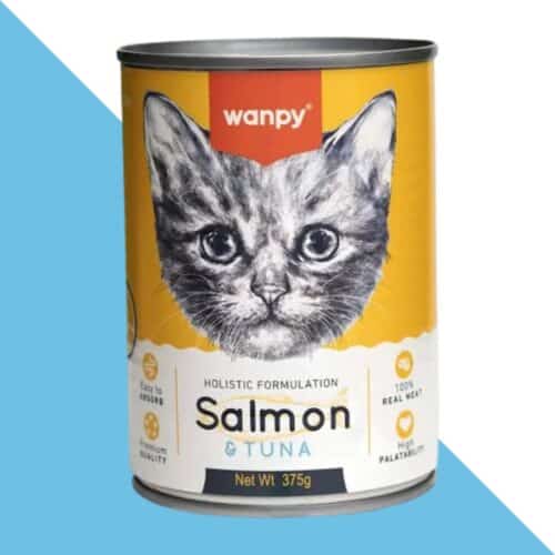 וונפי מזון רטוב לחתול במרקם פטה- טונה וסלמון 375 גרם