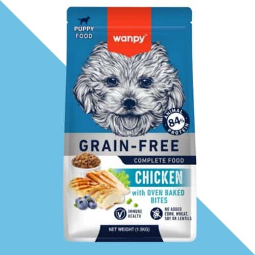 וונפי עוף מזון יבש לגורי כלבים מכל גזע ללא דגנים | 12 ק"ג Wanpy