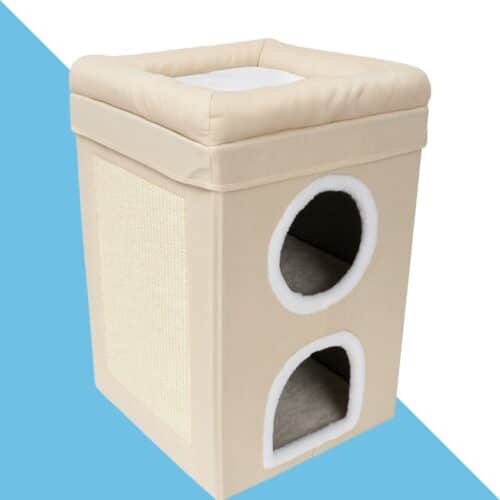 מיטה ומתקן גירוד משולב 2 קומות קרם