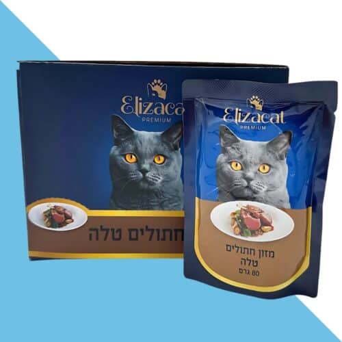 מארז 24 יח' אליזקט פרימיום פאוץ לחתול | טלה 80 גרם