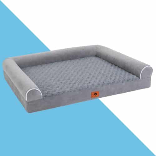 מיטה אורטופדית מפנקת עם מסגרת תומכת לכלב - אפור 106/76 ס"מ