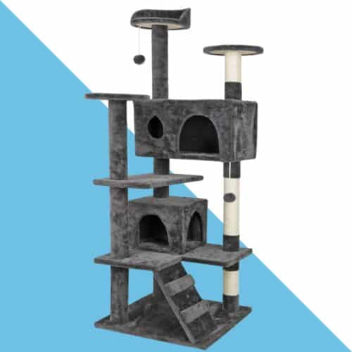 מתקן גירוד עם סולם ו-2 בתים אפור כהה | 150/50/50 ס"מ | VCT002