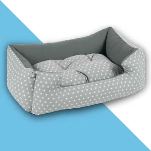 פטס פרוג'קט מיטה עמידה מכותנה לכלב ולחתול- אפור כוכבים 4 מידות pets project