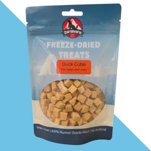 קרניבור חטיף טבעי מיובש בהקפאה- קוביות ברווז 40 גרם