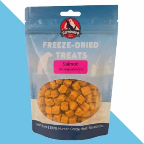 קרניבור חטיף טבעי מיובש בהקפאה- קוביות סלמון 40 גרם