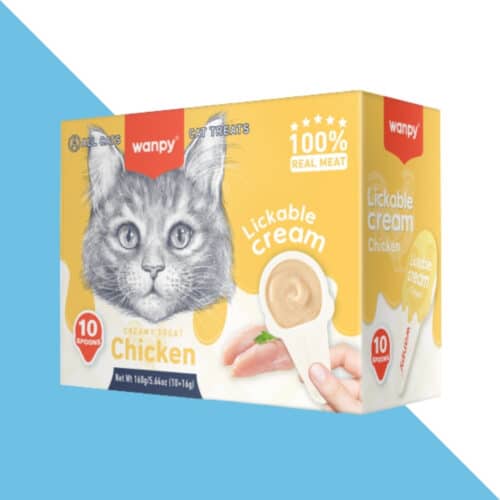 10 יח' וונפי חטיף ליקוק בכפית לחתול- עוף 16 גרם ליח' Wanpy