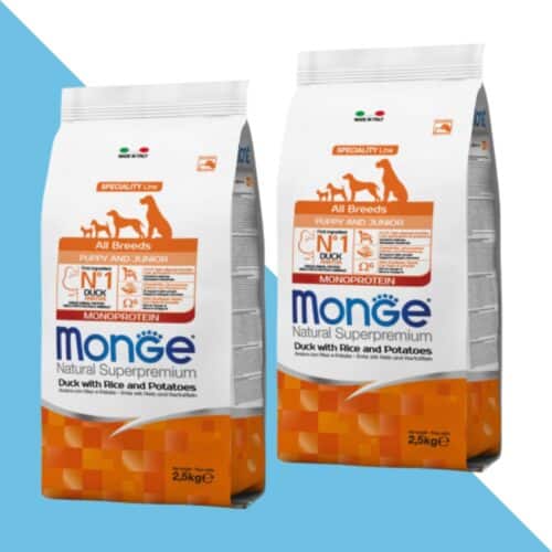 2 שקי מונג' ברווז לגורים מכל הגזעים 12 ק"ג Monge