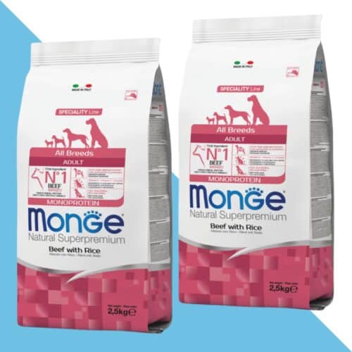 2 שקי מונג' בקר לכלב בוגר מכל הגזעים 12 ק"ג Monge