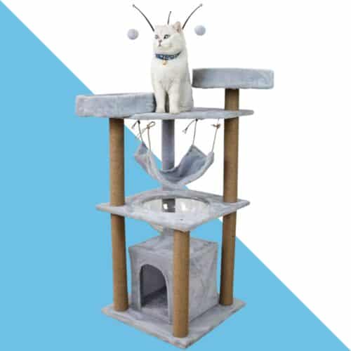 מתקן גירוד עם בית קפסולה וערסל אפור בהיר | 143/42/42 ס"מ | Y852