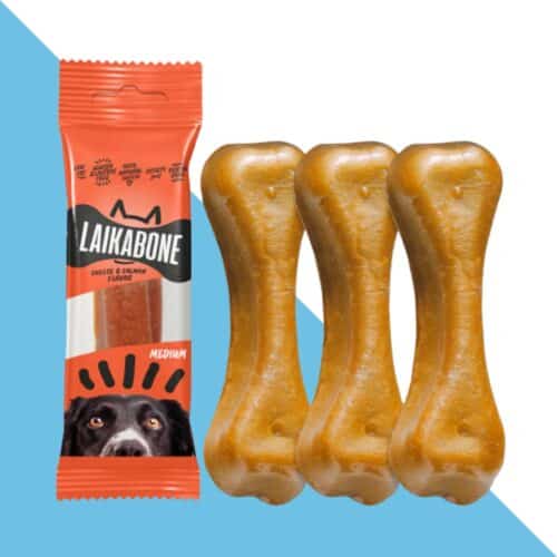 ליקה בון עצם גבינה וסלמון חזקה במיוחד 65 גרם  LAIKA BONE M