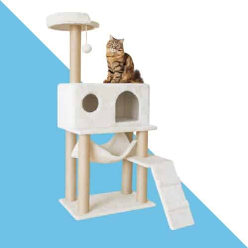 מתקן גירוד עם בית ערסל וסולם – קרם | 130 ס"מ | VCT005