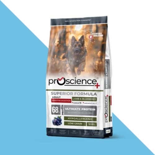 פרו סיינס כבש ואוכמניות מזון היפואלרגני לכלב בוגר 12 ק"ג Pro science