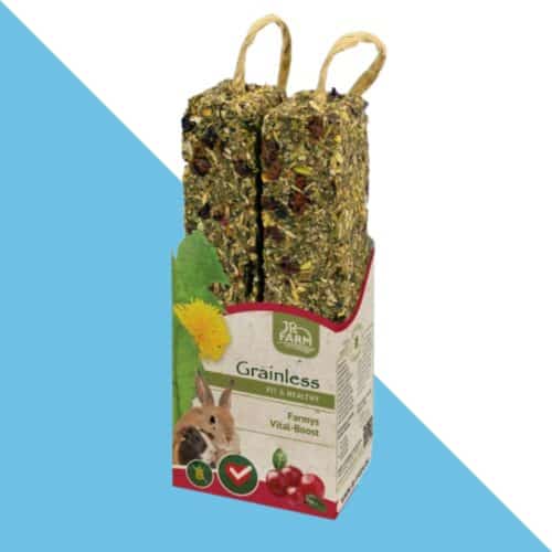 תוסף תזונה מקלות ויטאל בוסט למכרסמים עם דובדבן 140 גרם JR FARM