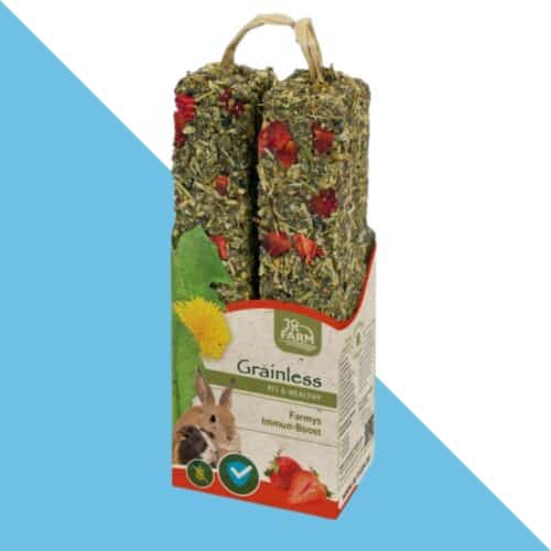 תוסף תזונה מקלות לחיזוק מערכת החיסון למכרסמים עם תות 140 גרם JR FARM