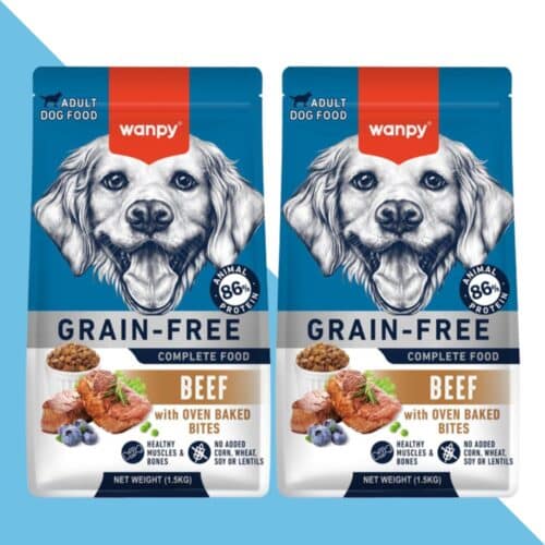 2 שקי וונפי בקר מזון יבש לכלב בוגר מכל גזע ללא דגנים | 12 ק"ג ליח' Wanpy
