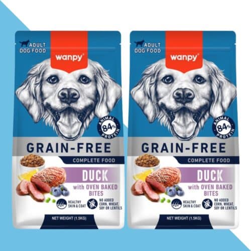 2 שקי וונפי ברווז מזון יבש לכלב בוגר מכל גזע ללא דגנים | 12 ק"ג ליח' Wanpy