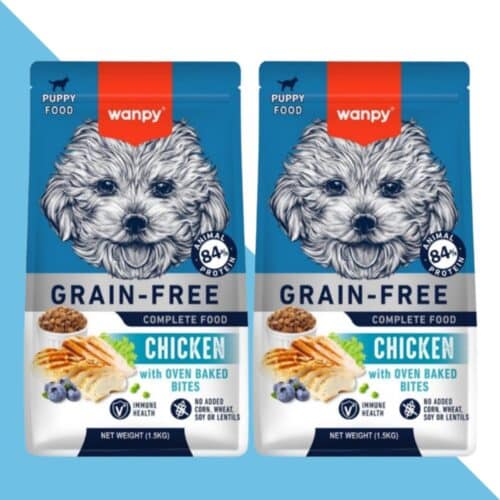 2 שקי וונפי עוף מזון יבש לגורים מכל גזע ללא דגנים | 12 ק"ג ליח' Wanpy