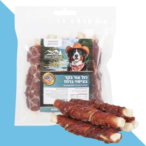 בלו וואלי גלילי עור בקר בציפוי ברווז - 5 יחידות 100 גרם blue valley