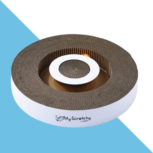 משטח גירוד דגלס לחתול עגול לבן 36 סמ