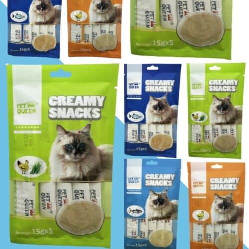 10 יח' פט קווין שלוקים לחתולים במגוון טעמים 75 גרם ליחידה