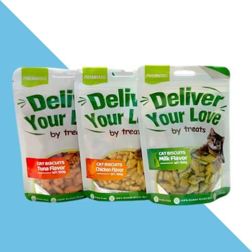 3 יח' חטיף ביסקוויט לחתול 100 גרם 3 טעמים pet metro