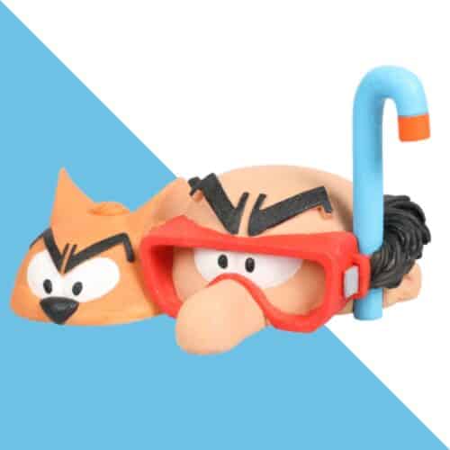 דקורציה לאקווריום גרגמל ואזראל עם שנורקל 14.4/10 ס"מ