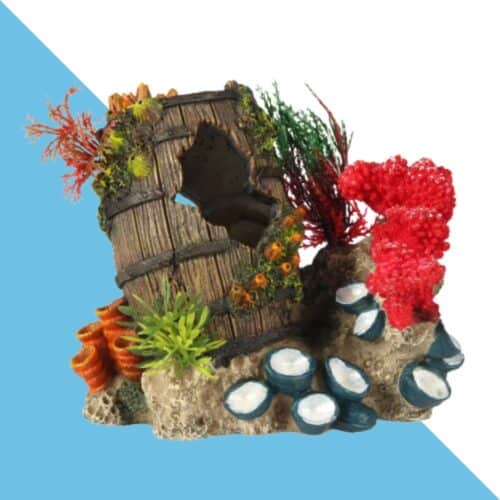 דקורציה לאקווריום חבית עתיקה 15.3/11.6/13.7 ס"מ