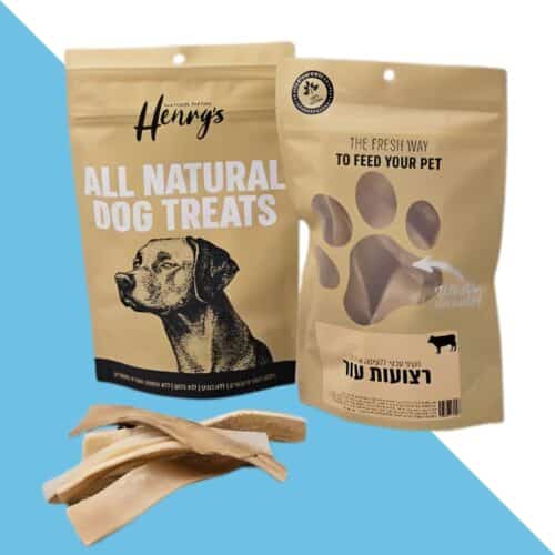 הנריס חטיף טבעי לכלב רצועות עור באפלו 80 גרם Henry's