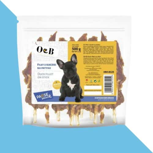 חטיף פילה ברווז על מקל עור בקר 500 גרם O&B