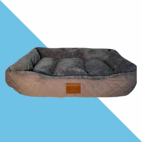 מיטה מפנקת מלבנית פרוותית לכלב צבע אפור 110/80 ס"מ O&B