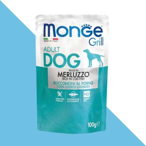 מונג' גריל פאוץ' מזון לכלב - דג בקלה 100 גרם Monge