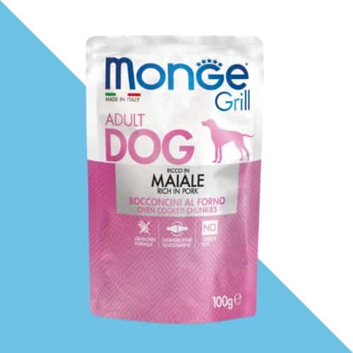 מונג' גריל פאוץ' מזון לכלב - חזיר 100 גרם Monge