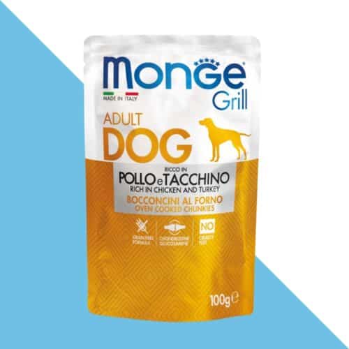 מונג' גריל פאוץ' מזון לכלב - עוף והודו 100 גרם Monge