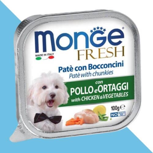 מונג' פרש שימורי פטה עוף וירקות לכלב 100 גרם Monge