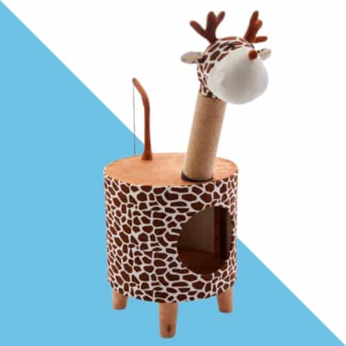 מתקן גירוד לחתול ג'ירפה עם בית – גובה 80 ס"מ