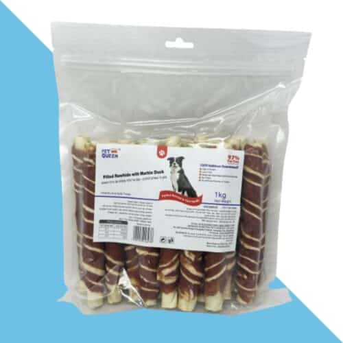 עצם עור בקר ממולא עם ברווז משויש 7 אינץ 1 ק"ג - פט קווין