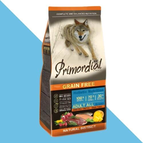 פרימורדיאל ברווז ופורל לכלבים בוגר ללא דגנים 12 ק"ג Primordial