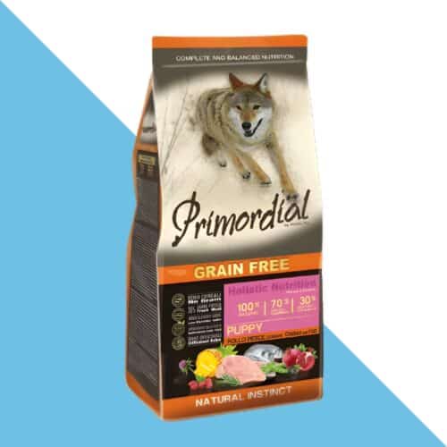 פרימורדיאל עוף ודגי ים לגורי כלבים ללא דגנים 12 ק"ג Primordial