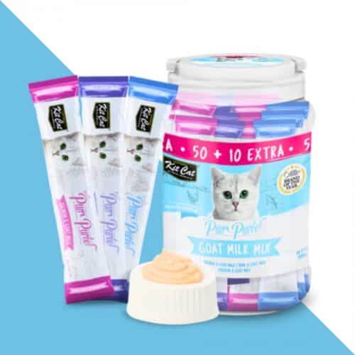 קיט קט שלוקים לחתול בצנצנת 60 יח'- מיקס חלב עיזים 900 גרם Kit Cat