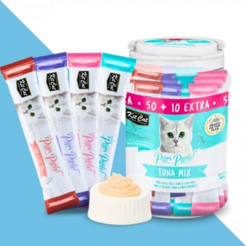 קיט קט שלוקים לחתול בצנצנת 60 יח'- מיקס טונה 900 גרם Kit Cat