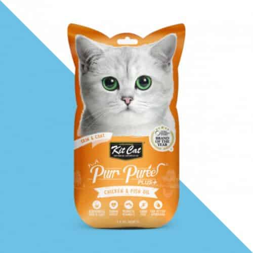 קיט קט שלוקים לחתול עוף ושמן דגים 60 גרם Kit Cat