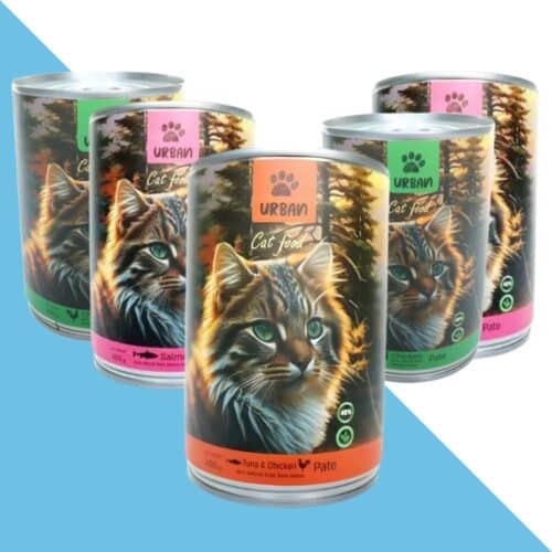 10 יח אורבן שימורי פטה איכותי 400 גרם לחתולים מיקס טעמים