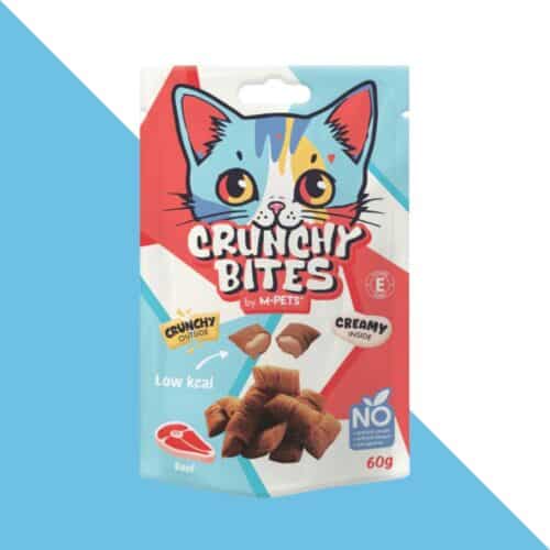 חטיף כריות קראנץ לחתול - טעם בקר 60 גרם M-PETS