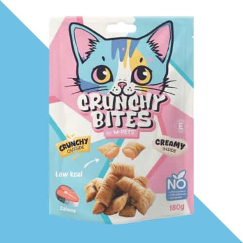 חטיף כריות קראנץ לחתול - טעם סלמון 180 גרם M-PETS