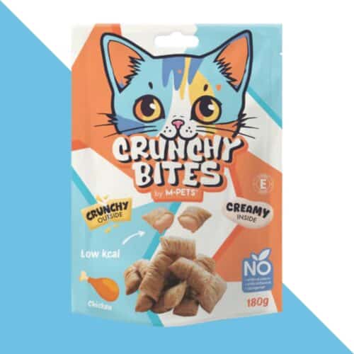 חטיף כריות קראנץ לחתול - טעם עוף 180 גרם M-PETS