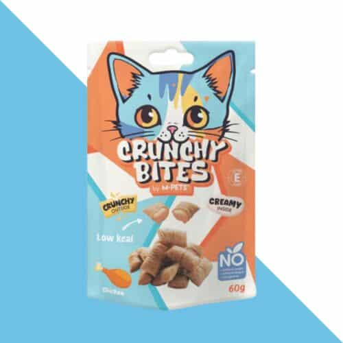 חטיף כריות קראנץ לחתול - טעם עוף 60 גרם M-PETS