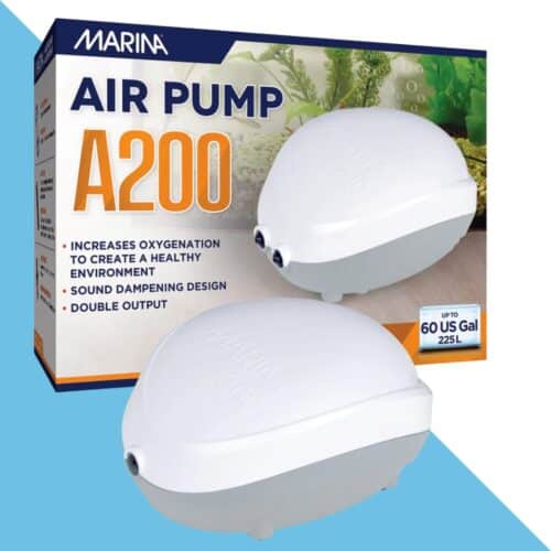 משאבת אוויר 200 עם 2 יציאות לאקוורים עד 225 ליטר MARINA